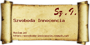 Szvoboda Innocencia névjegykártya